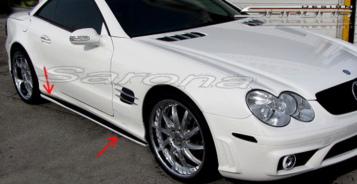 Custom Mercedes SL Side Skirts  Convertible (2003 - 2012) - $490.00 (Part #MB-015-SS)